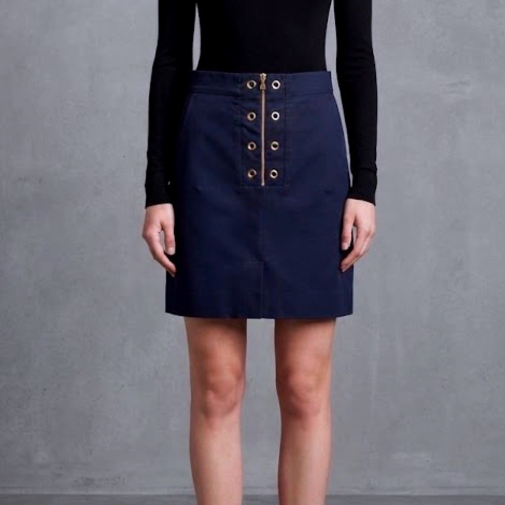 Prada Grommet Zip Pencil Skirt